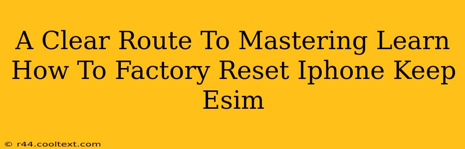 A Clear Route To Mastering Learn How To Factory Reset Iphone Keep Esim