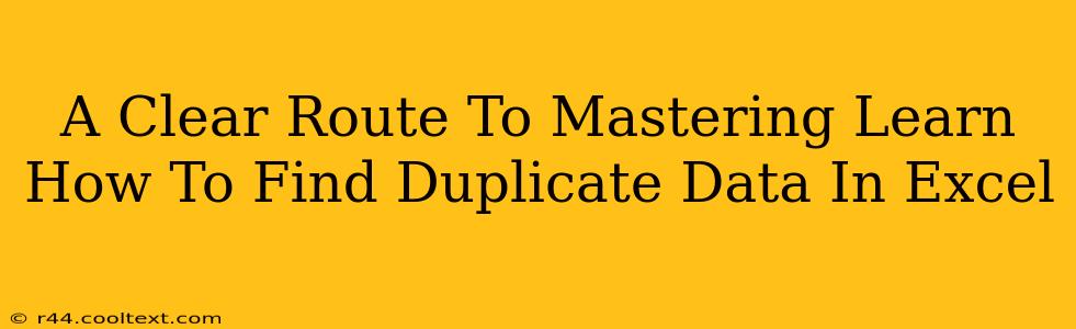 A Clear Route To Mastering Learn How To Find Duplicate Data In Excel