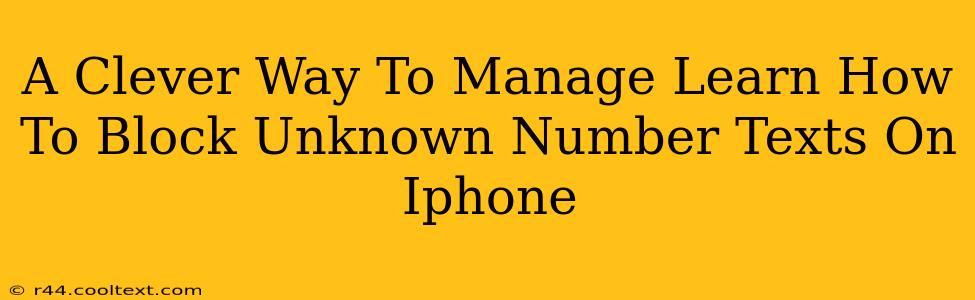 A Clever Way To Manage Learn How To Block Unknown Number Texts On Iphone