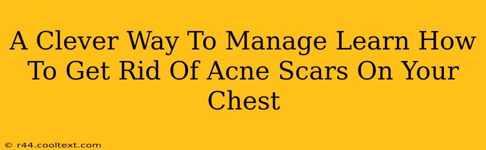 A Clever Way To Manage Learn How To Get Rid Of Acne Scars On Your Chest