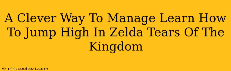 A Clever Way To Manage Learn How To Jump High In Zelda Tears Of The Kingdom