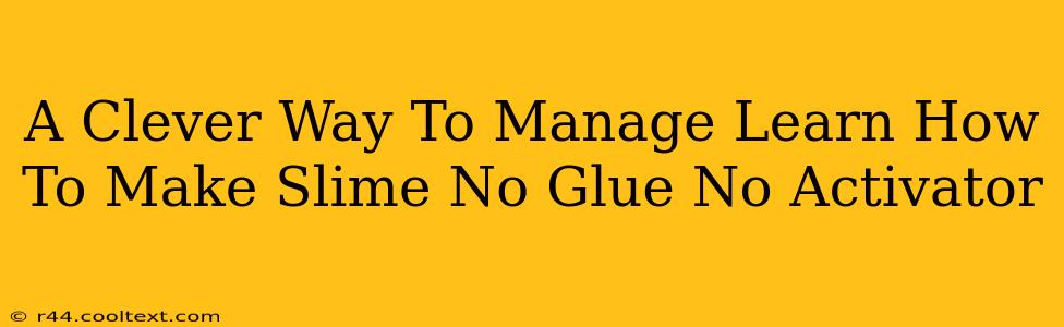 A Clever Way To Manage Learn How To Make Slime No Glue No Activator