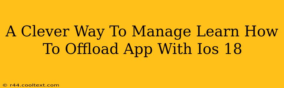 A Clever Way To Manage Learn How To Offload App With Ios 18