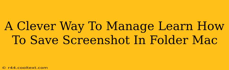 A Clever Way To Manage Learn How To Save Screenshot In Folder Mac