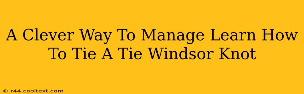 A Clever Way To Manage Learn How To Tie A Tie Windsor Knot