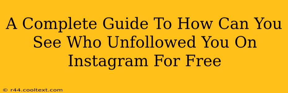 A Complete Guide To How Can You See Who Unfollowed You On Instagram For Free