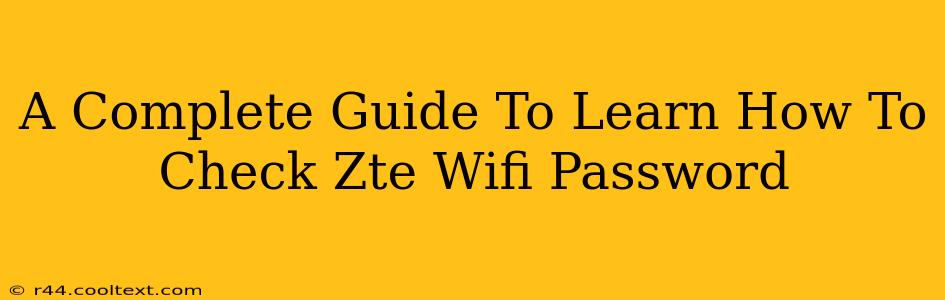 A Complete Guide To Learn How To Check Zte Wifi Password