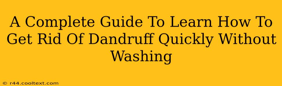 A Complete Guide To Learn How To Get Rid Of Dandruff Quickly Without Washing