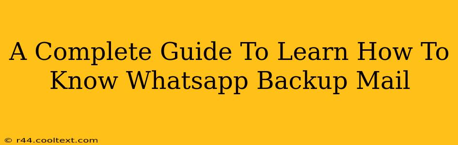 A Complete Guide To Learn How To Know Whatsapp Backup Mail