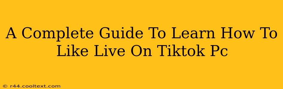 A Complete Guide To Learn How To Like Live On Tiktok Pc