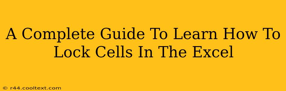 A Complete Guide To Learn How To Lock Cells In The Excel