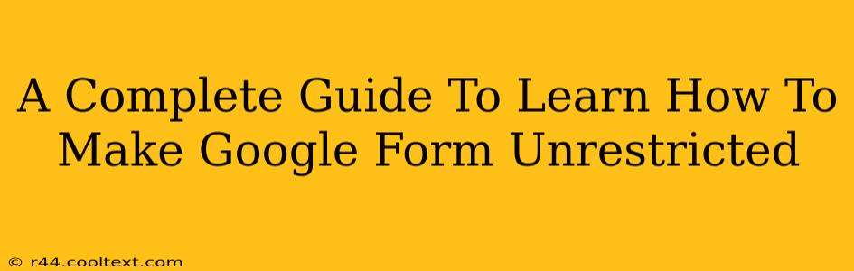 A Complete Guide To Learn How To Make Google Form Unrestricted