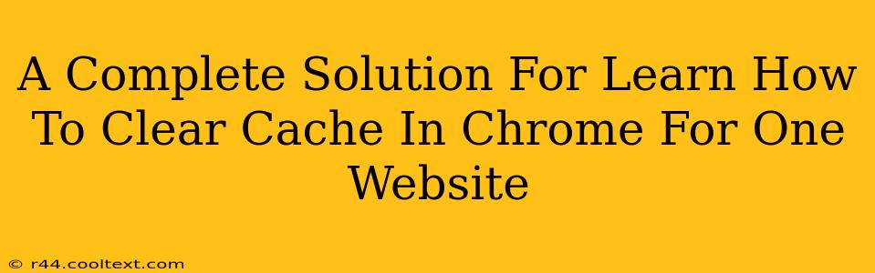 A Complete Solution For Learn How To Clear Cache In Chrome For One Website