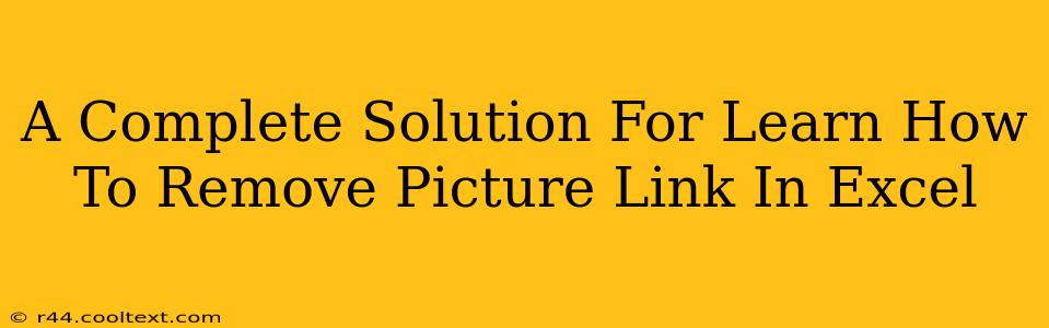 A Complete Solution For Learn How To Remove Picture Link In Excel