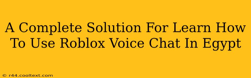 A Complete Solution For Learn How To Use Roblox Voice Chat In Egypt