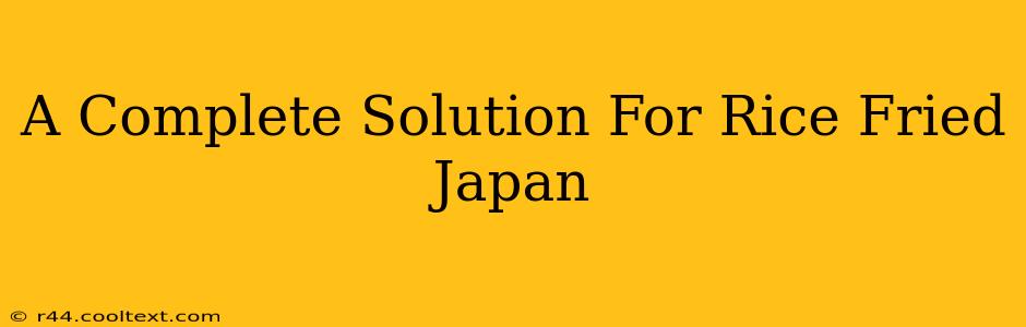 A Complete Solution For Rice Fried Japan