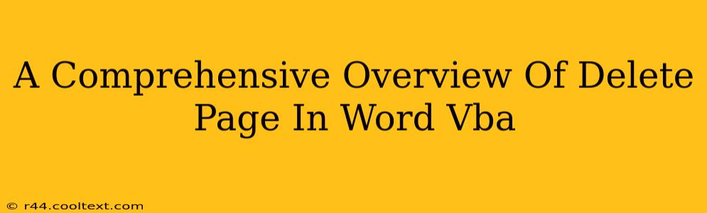 A Comprehensive Overview Of Delete Page In Word Vba