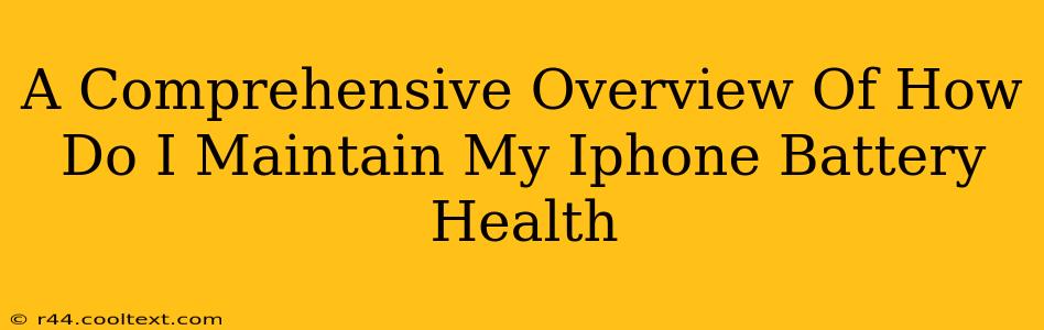 A Comprehensive Overview Of How Do I Maintain My Iphone Battery Health