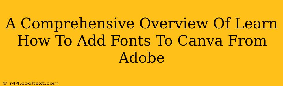 A Comprehensive Overview Of Learn How To Add Fonts To Canva From Adobe