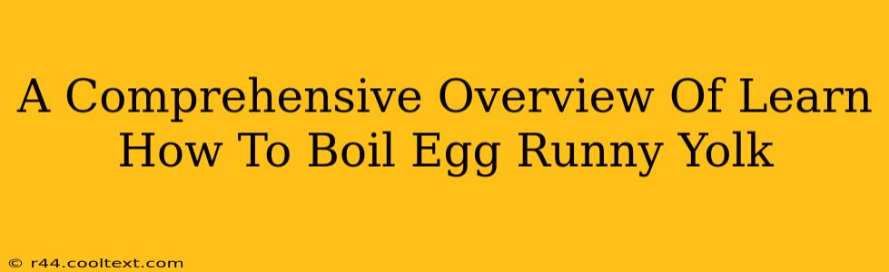 A Comprehensive Overview Of Learn How To Boil Egg Runny Yolk