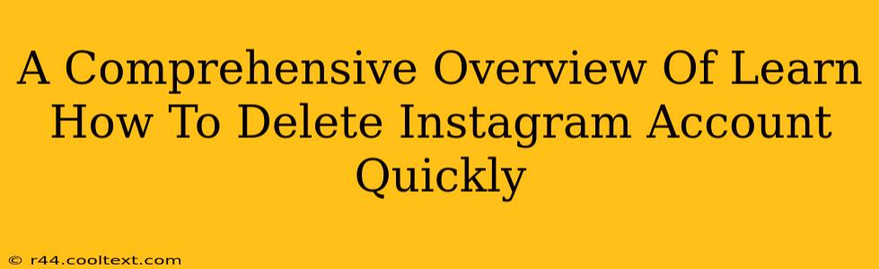 A Comprehensive Overview Of Learn How To Delete Instagram Account Quickly