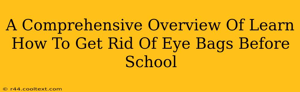 A Comprehensive Overview Of Learn How To Get Rid Of Eye Bags Before School