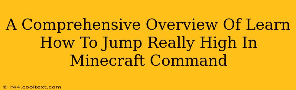 A Comprehensive Overview Of Learn How To Jump Really High In Minecraft Command