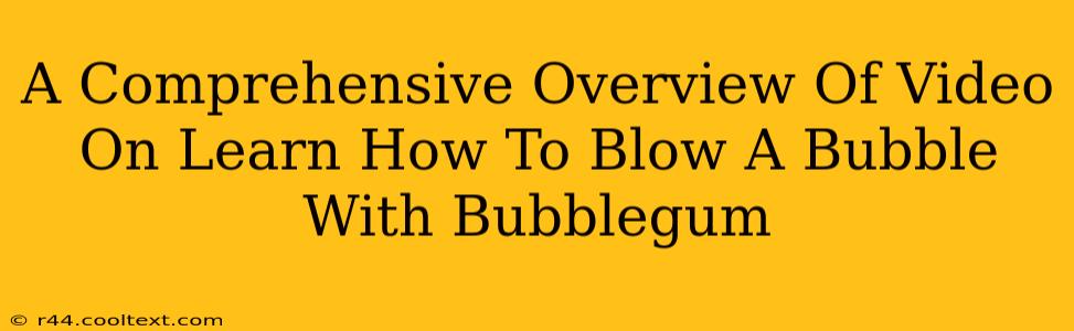 A Comprehensive Overview Of Video On Learn How To Blow A Bubble With Bubblegum