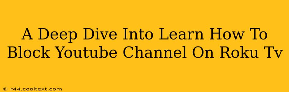 A Deep Dive Into Learn How To Block Youtube Channel On Roku Tv