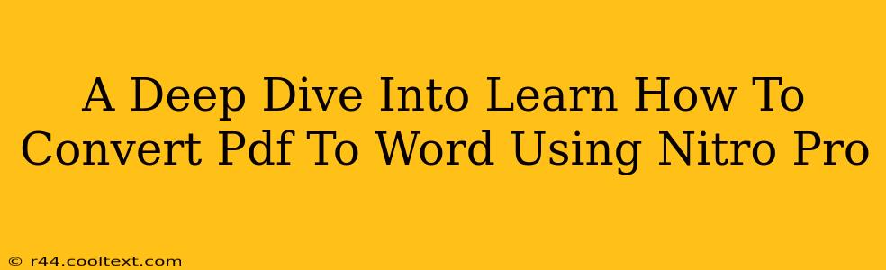 A Deep Dive Into Learn How To Convert Pdf To Word Using Nitro Pro