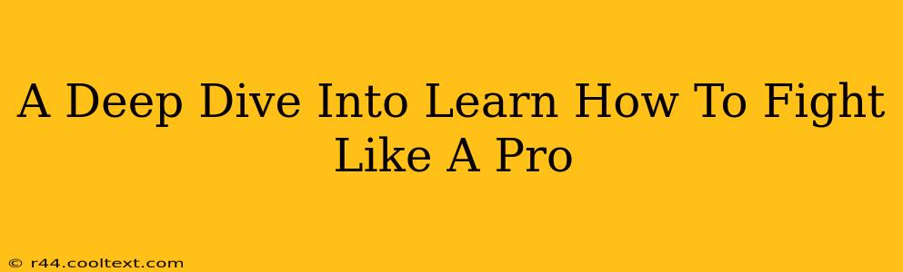 A Deep Dive Into Learn How To Fight Like A Pro