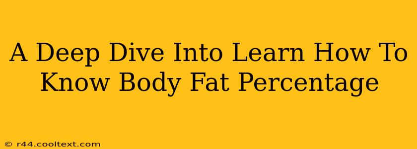 A Deep Dive Into Learn How To Know Body Fat Percentage