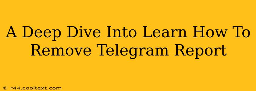 A Deep Dive Into Learn How To Remove Telegram Report