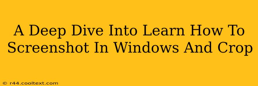 A Deep Dive Into Learn How To Screenshot In Windows And Crop