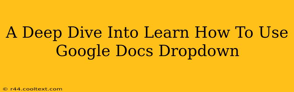 A Deep Dive Into Learn How To Use Google Docs Dropdown