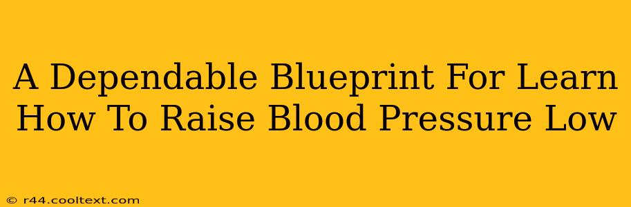 A Dependable Blueprint For Learn How To Raise Blood Pressure Low