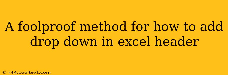 A foolproof method for how to add drop down in excel header