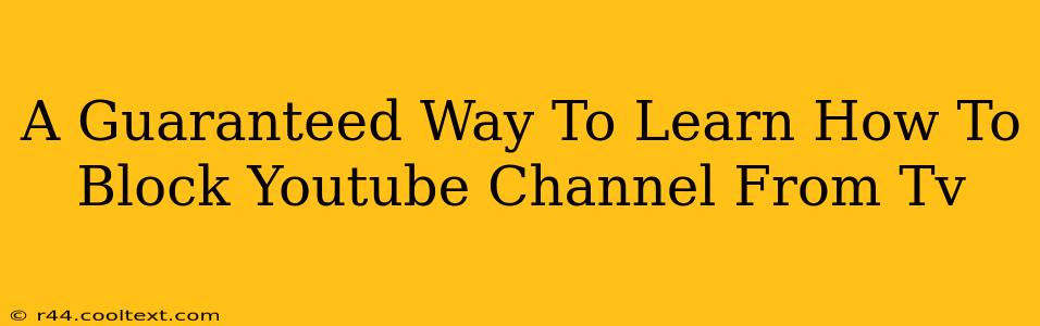 A Guaranteed Way To Learn How To Block Youtube Channel From Tv