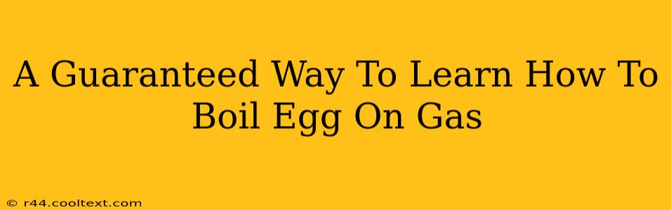 A Guaranteed Way To Learn How To Boil Egg On Gas