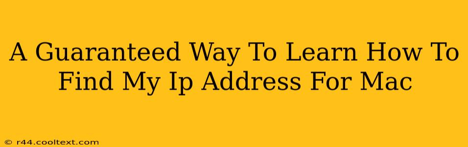 A Guaranteed Way To Learn How To Find My Ip Address For Mac