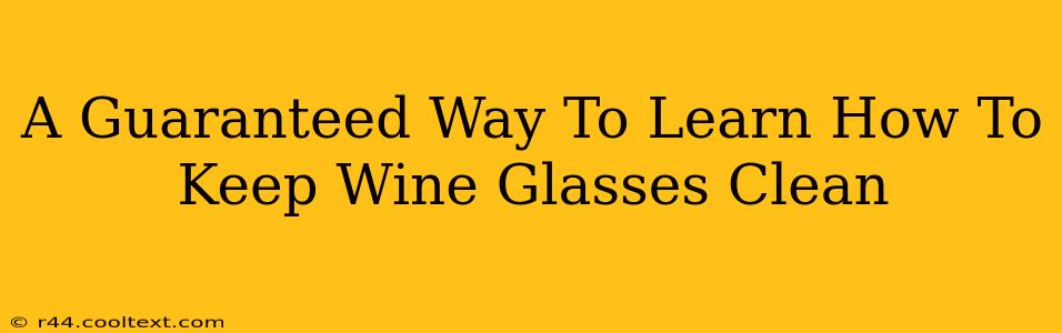 A Guaranteed Way To Learn How To Keep Wine Glasses Clean