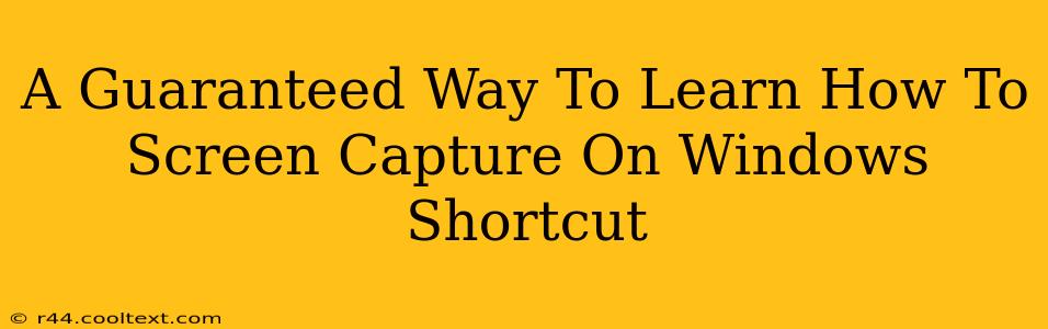 A Guaranteed Way To Learn How To Screen Capture On Windows Shortcut