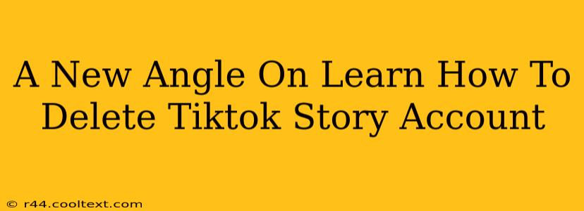 A New Angle On Learn How To Delete Tiktok Story Account