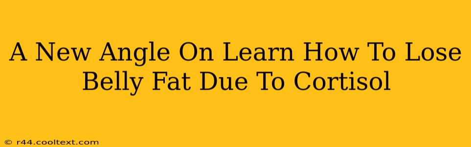 A New Angle On Learn How To Lose Belly Fat Due To Cortisol