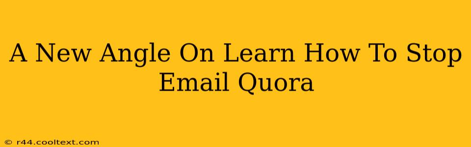 A New Angle On Learn How To Stop Email Quora