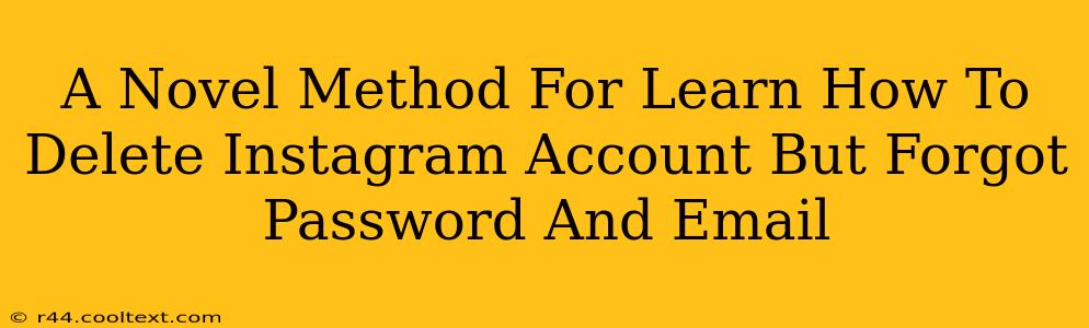 A Novel Method For Learn How To Delete Instagram Account But Forgot Password And Email