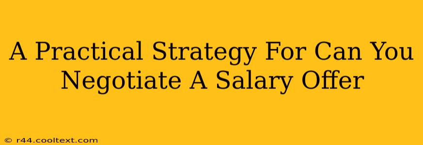 A Practical Strategy For Can You Negotiate A Salary Offer