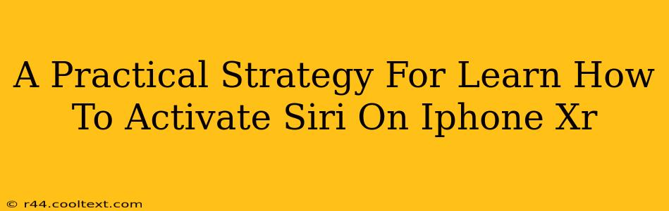 A Practical Strategy For Learn How To Activate Siri On Iphone Xr