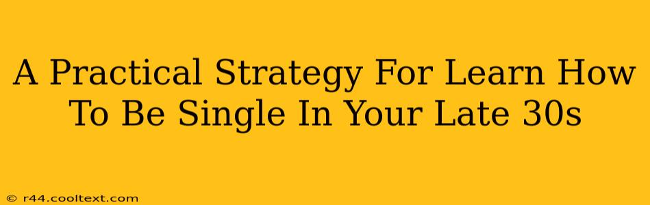 A Practical Strategy For Learn How To Be Single In Your Late 30s