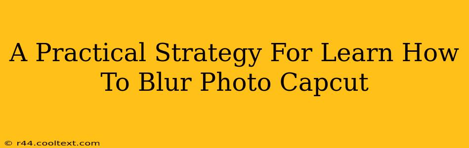 A Practical Strategy For Learn How To Blur Photo Capcut